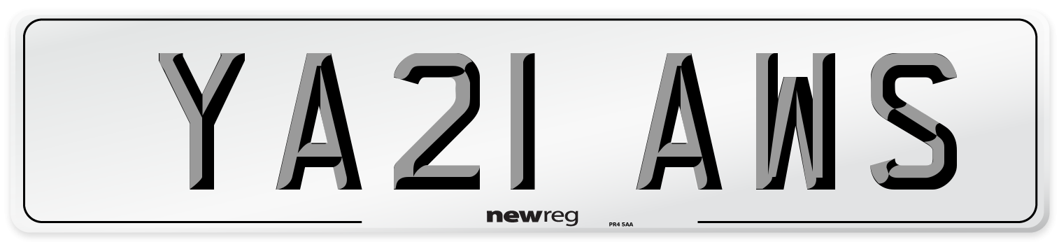 YA21 AWS Number Plate from New Reg